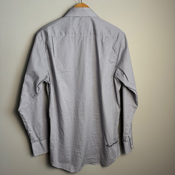 English Laundry Long Sleeve Button Up‎ Casual Dress Shirt 3-D Geometric Gray 16 - Picture 7 of 16